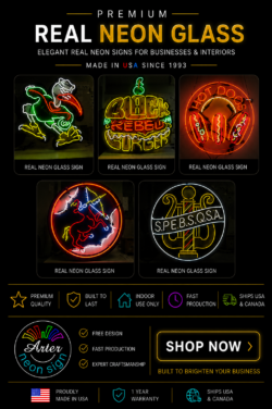 Glass Business Neon Signs